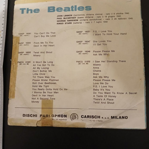 The Beatles 45 RPM record used, blues
