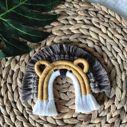 Handmade macrame lion new