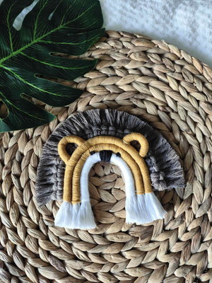 Handmade macrame lion new