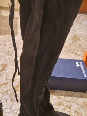 Black suede over the knee boots like new