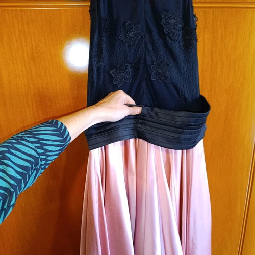 Evening dress with satin and synthetic lace like new, small/medium