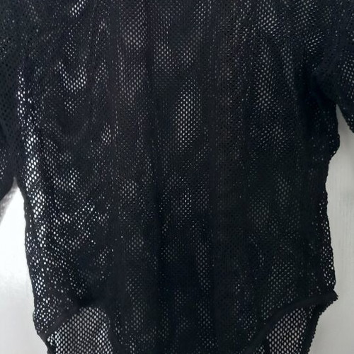 Mesh bodysuit new, elastic fabric, black, sizes M/L/XL