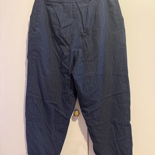 Striped pants with white trim used, size M 38 10, blue and white