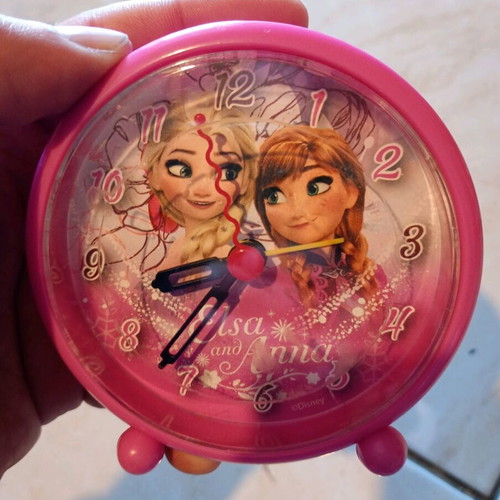 Disney Elsa and Anna analog table clock used