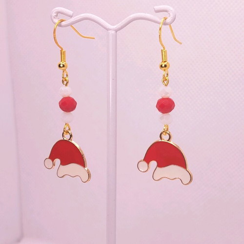 Handmade Christmas earrings new with crystals