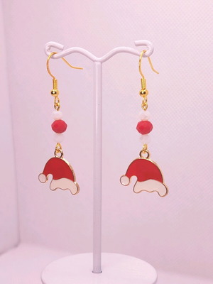 Handmade Christmas earrings new with crystals