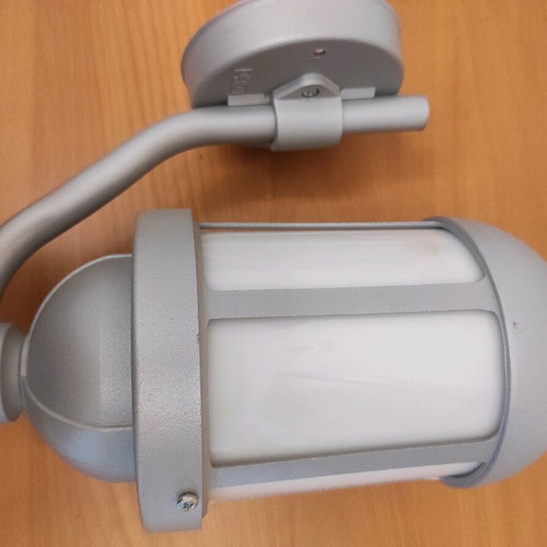 Wall light fixture aluminum with plastic glass gray matte new