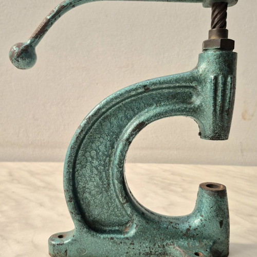 Vintage cast iron hand press industrial tool