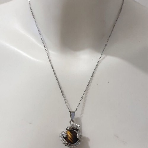 Pendant Chinese Dragon with Tiger Eye Steel new