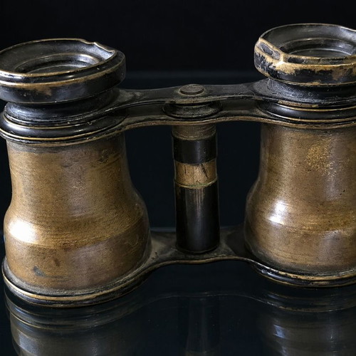 Opera glasses used, brass collectible 11 x 6.5 cm