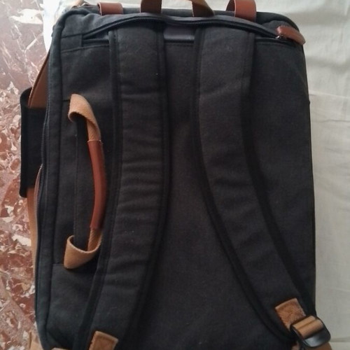 Laptop bag backpack 17.3" like new, durable canvas, anthracite