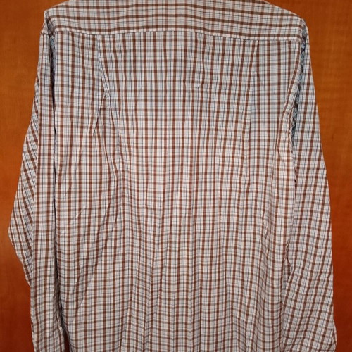 Checked shirt new, long sleeve, brown and blue shades, Poli Gianni exclusive