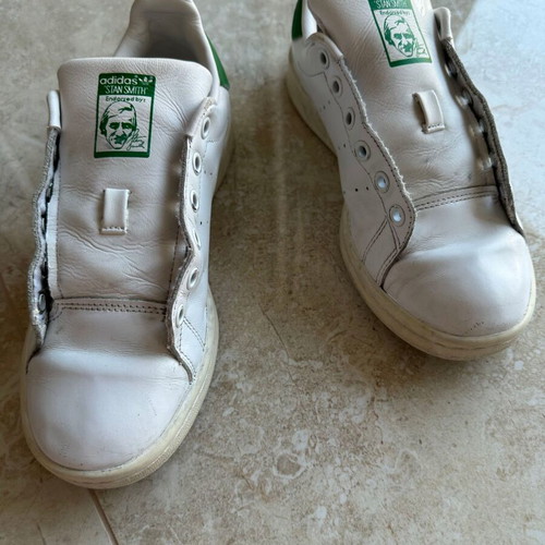 Adidas Stan Smith women's sneakers used, white and green, EU 37 1/3