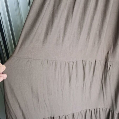 Summer elastic mako dress used, beige brown, size XXXL