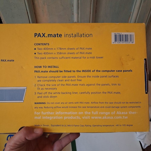 Akasa PAX.mate acoustic absorption mats new for PC case noise reduction