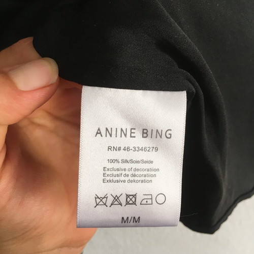 Anine Bing silk camisole top, black, size M