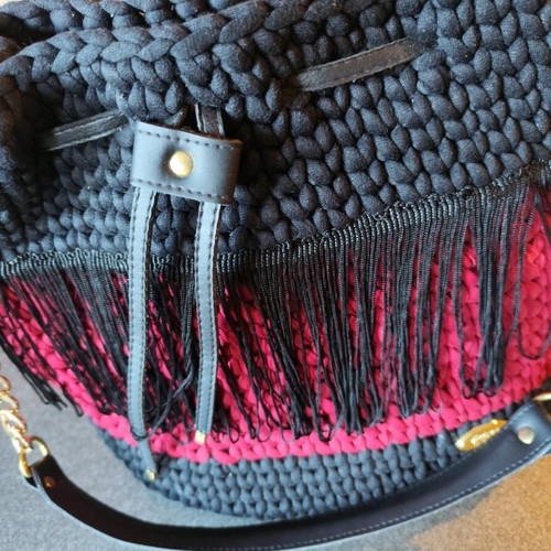 Handmade pouch bag black and red new