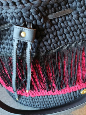Handmade pouch bag black and red new