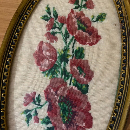 Frame with embroidery used vintage
