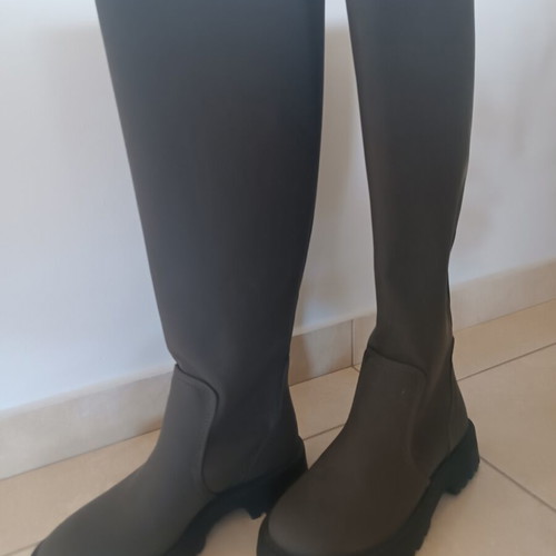 Sinsay tall boots dark olive size 37, new