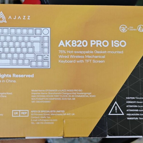 Ajazz Ak820Pro Mechanical Keyboard 75% TKL Wireless RGB New