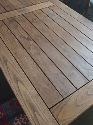 Monastic teak dining table, rectangular, solid wood