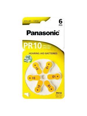 Panasonic PR 10 hearing aid batteries 1.4V, 6 pcs new