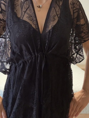 Black lace kimono beach wear one size like new