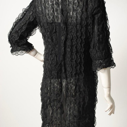 Chloe black lace dress with ruffles