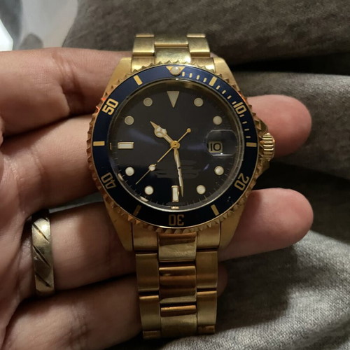Swiss men's watch used, stainless steel, yellow