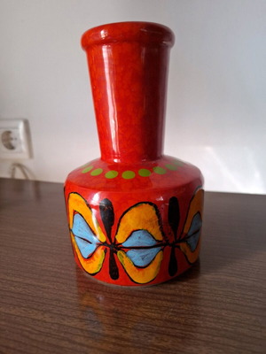 Mid-Century Modern hand-painted ceramic vase like new