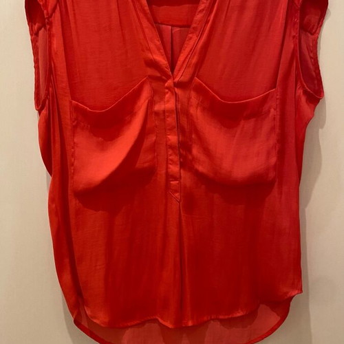 Zara sleeveless top like new, coral satin texture