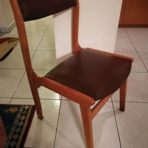 Living room chairs used, set of 3, leatherette