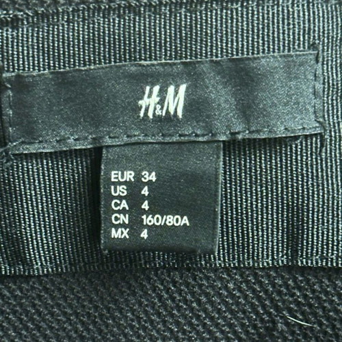 H&M coat long black, fine weave, size 34, like new