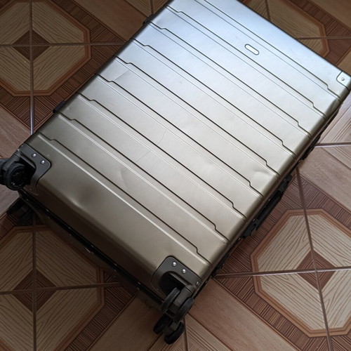 Wittchen medium size luggage used, aluminum, gold color