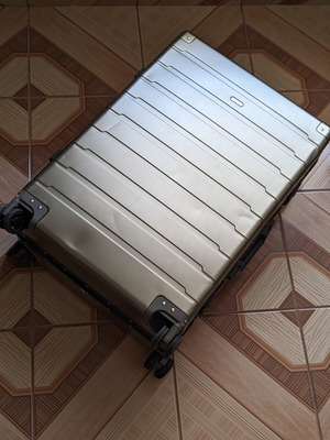 Wittchen medium size luggage used, aluminum, gold color