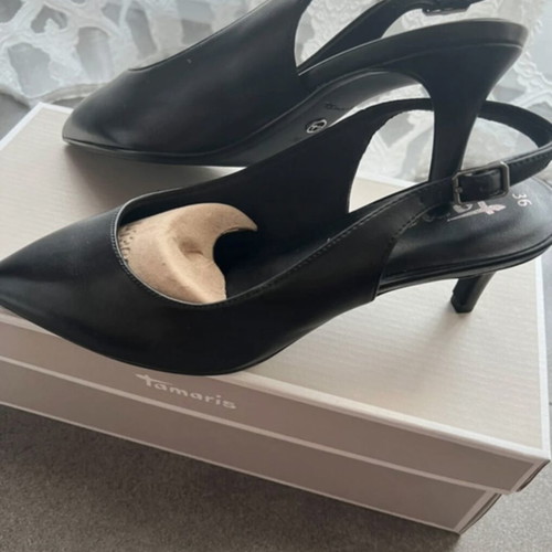 Tamaris mule pumps 7cm excellent anti touch new black size 36