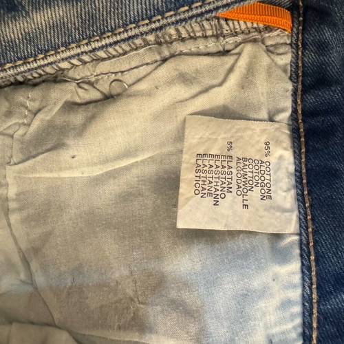 Jeans with rips new, size Large, blue