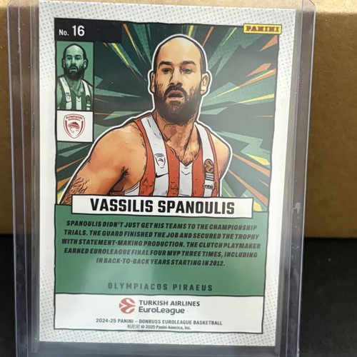Vassilis Spanoulis Donruss Euroleague 2024-25 card like new