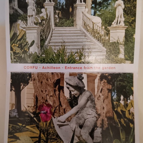 Folded postcards used, lot of 5 from Holy Land and Greece