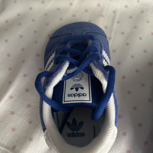 Adidas Gazelle Crib baby shoes size 19 like new, blue