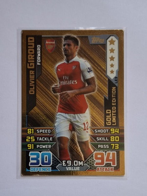Topps Match Attax Premier League 2015-16 Olivier Giroud Gold Limited Edition