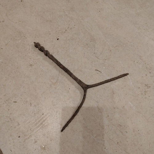Antique metal drill restored