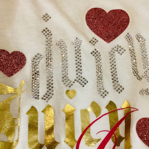 Juicy Couture T-shirt Large with rhinestones and glitter like new