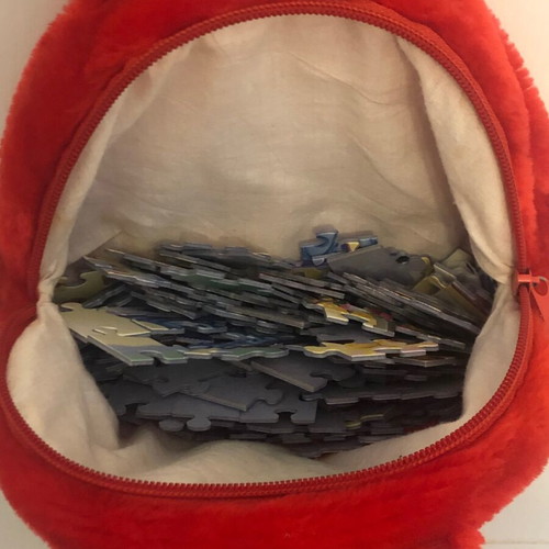 Winnie plush bag like new with free Disney princess puzzle