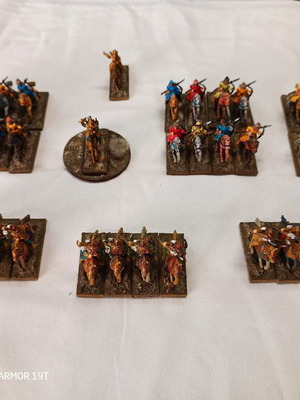 SAGA Mongols пълен 8-точков отряд, боядисани метални миниатюри