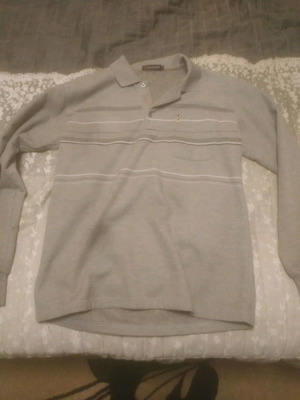 Gold Men long-sleeve men's shirt grey size Large new