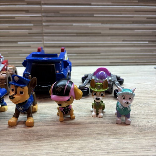 Paw Patrol figures and vehicles collection including Chase, Marshall, Rubble