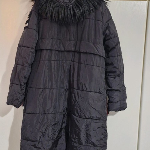Long waterproof jacket used, black, size Large
