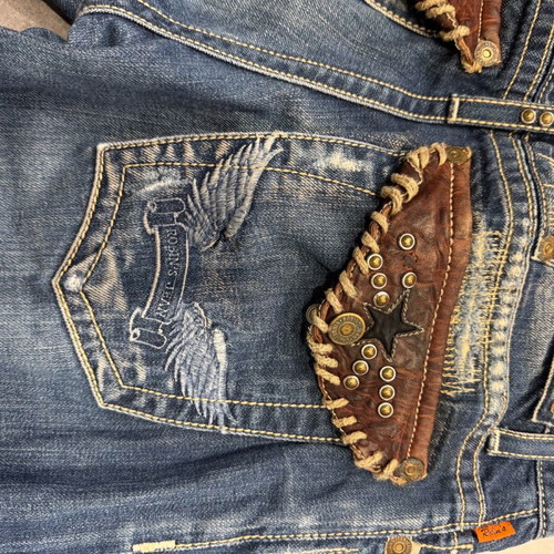 Robin’s Jeans denim pants used, handmade, blue, size 30